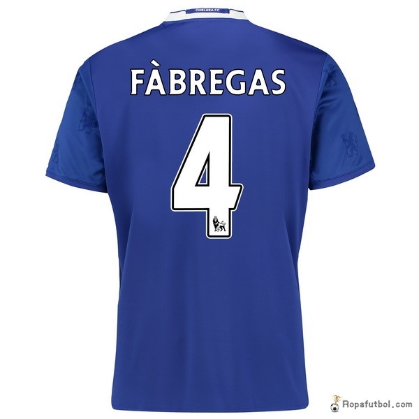 Camiseta Chelsea Replica Primera Ropa Fabregas 2016/17 Azul